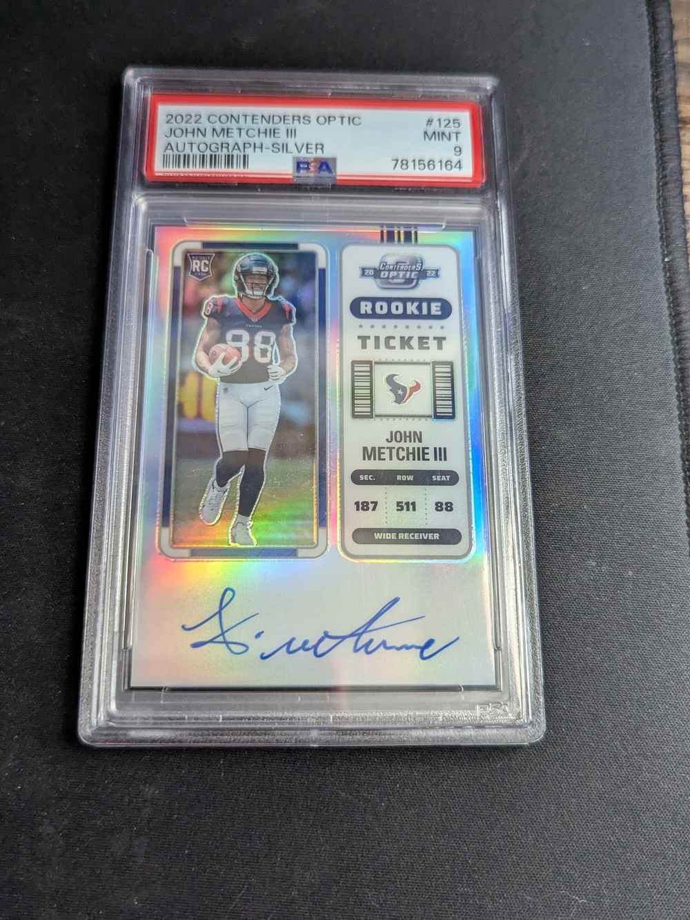 2022 Panini Contenders John Metchie III Rookie Ticket Autograph #125 PSA 9 MINT